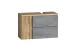 Waschbeckenunterschrank >Paris< in Betongrau, Wotaneiche, MDF - 85x54x35 (BxHxT)