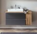 Waschtisch >Paris< in grau, Wotaneiche, MDF - 105x65,5x47cm (BxHxT)