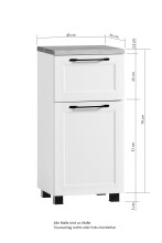 Unterschrank >Lyon< in Kaschmir, Wotaneiche, MDF - 40x79x35cm (BxHxT)