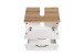 Waschbeckenunterschrank >Lyon< in weiß, Wotaneiche, MDF - 60x54x35cm (BxHxT)
