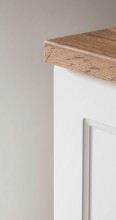 Midischrank >Lyon< in weiß, Wotaneiche, MDF - 40x130x35cm (BxHxT)