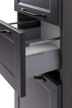 Midischrank >Lyon< in grau, Wotaneiche, MDF - 40x130x35cm (BxHxT)