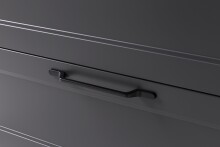 Midischrank >Lyon< in grau, Wotaneiche, MDF - 40x130x35cm (BxHxT)