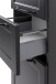 Midischrank >Lyon< in grau, Wotaneiche, MDF - 40x130x35cm (BxHxT)