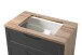 Waschtisch >Lyon< in grau, Wotaneiche, MDF - 80x63x47cm (BxHxT)