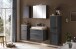 Waschtisch >Lyon< in grau, Wotaneiche, MDF - 80x63x47cm (BxHxT)