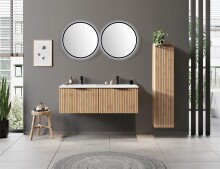 Midischrank >Nizza< in Wotaneiche-Dekor - 30x130x35cm (BxHxT)