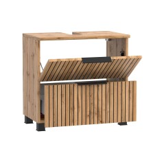 Waschbeckenunterschrank >Nizza< in Wotaneiche-Dekor - 60x54x35cm (BxHxT)