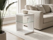 Beistelltisch >Chill< in Weiß Hochglanz - 40x60x40cm (BxHxT)