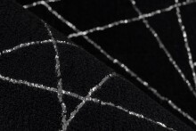 Teppich >Bijou< in Schwarz / Silber, 100% Polyester - 150x80cm (LxB)