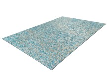 Teppich >Finish< in Türkis / Gold, 100% Leder - 150x80cm (LxB)