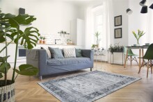 Teppich >Galaxy< in Grau / Blau, 100% Polyester -...
