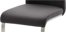 Esszimmerstuhl >Muvo II< (2er Set) in Schwarz aus Echtleder - 43x103x52 (BxHxT)
