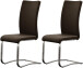 Esszimmerstuhl >Muvo II< (2er Set) in Braun aus Echtleder - 43x103x52cm (BxHxT)