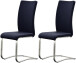 Esszimmerstuhl >Muvo II< (2er Set) in nachtblau - 43x103x52 (BxHxT)