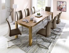 Esszimmerstuhl >Muvo II< (2er Set) in Cappuccino - 43x103x52 (BxHxT)