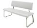 Sitzbank >Muvo I< in Weiß aus Metall - 155x86x59cm (BxHxT)