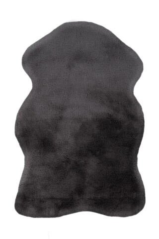 Teppich >Rabbit Sheepskin< in Anthrazit, 100% Polyester - 90x60cm (LxB)