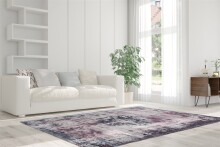 Teppich >Vintage< in Anthrazit, 100% Modacryl -...