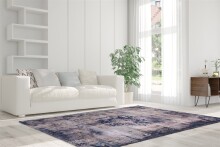 Teppich >Vintage< in Blau, 100% Modacryl -...