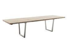 Kulissen-Esstisch >BROOKLYN< in Bianco geölt / Edelstahl - 300x73x100 (BxHxT)