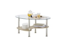 Couchtisch >PANTY< Sicherheitsglas, Ablage Artisan oder Sonoma Eiche - 42x90x55 (BxHxT)