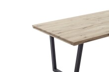 Kulissen-Esstisch >BROOKLYN< in Wildeiche geölt / Metall - 320x73x100 (BxHxT)