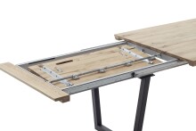 Kulissen-Esstisch >BROOKLYN< in Wildeiche geölt / Metall - 320x73x100 (BxHxT)