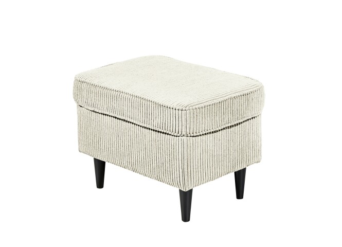 Fußhocker >OSKAR< in cream, Stoffbezug, weich, 100% Polyester - 63x43x42 (BxHxT)