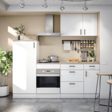 Hängeschrank >KIRA< in Weiß glänzend/Mattweiß - 40x59x34 (BxHxT)