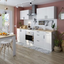 Unterschrank >KIRA< in Weiß glänzend/Mattweiß - 60x90x60 (BxHxT)
