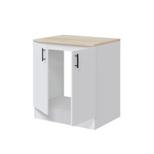 Spülenunterschrank >KIRA< in Weiß glänzend/Mattweiß - 80x90x60 (BxHxT)