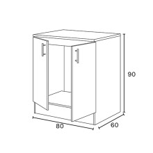 Spülenunterschrank >KIRA< in Weiß glänzend/Mattweiß - 80x90x60 (BxHxT)