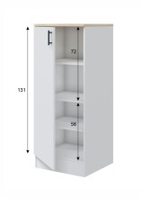 Küchenblock >KIRA< (Küchenmodule für Küchenblock KIRA-Set #1 (Elektrogeräte oder Spülbecken nicht inbegriffen)) in Weiß glänzend/Matttweiß