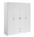 Kleiderschrank >Daily 1< 2 Schubladen, 4 Türen, in Weiss - 160x185x51cm (BxHxT)