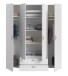 Kleiderschrank >Daily 1< 2 Schubladen, 4 Türen, in Weiss - 160x185x51cm (BxHxT)