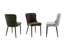 Esszimmerstuhl >ABOSHI< (4er Set) Taschenfederkern, Bezug Grau - 46x85x58 (BxHxT)