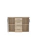 Sideboard >IKOLI< 2 Türen, 4 Schübe, Sonoma Eiche / Weiss - 119,6x81,7x31,4cm (BxHxT)