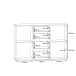 Sideboard >IKOLI< 2 Türen, 4 Schübe, Sonoma Eiche / Weiss - 119,6x81,7x31,4cm (BxHxT)
