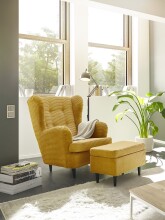 Ohrensessel >OSKAR< (Sessel und Hocker) in mustard...