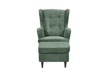 Ohrensessel >OSKAR< (Sessel und Hocker) in winter moss - 78x102x98 (BxHxT)