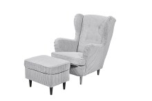 Ohrensessel >OSKAR< (Sessel und Hocker) in dove -...