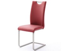 Esszimmerstuhl >Miafle  I< (4er Set) in Bordeaux aus Metall - 42x103x55 (BxHxT)