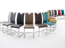 Esszimmerstuhl >Miafle  I< (4er Set) in Bordeaux aus Metall - 42x103x55 (BxHxT)