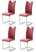 Esszimmerstuhl >Miafle  I< (4er Set) in Bordeaux aus Metall - 42x103x55 (BxHxT)