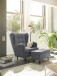 Ohrensessel >OSKAR< (Sessel und Hocker) in ash - 78x102x98 (BxHxT)