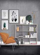 Raumteilerregal >MAURO< 9 Fächer, in Sandeiche - 107,2x107,3x32,9cm (BxHxT)