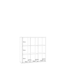 Raumteilerregal >MAURO< 9 Fächer, in Sandeiche - 107,2x107,3x32,9cm (BxHxT)