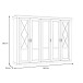 Drehtürenschrank >KASHMIR< 5 Türen, 6 Böden, Spiegel, in Pinie Weiss - 268,3x204,9x65cm (BxHxT)