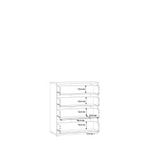 Kommode >TEMPRA2< 4 Schubladen, in Sonoma Eiche Dekor - 73,7x85,5x34,8cm (BxHxT)